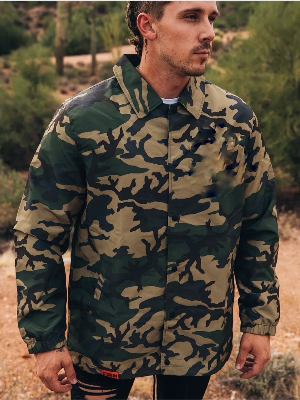DIXXON Camouflage Men's Domination Coaches Windbreaker Jacket Green Camo Size 4X